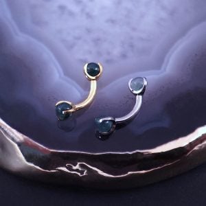 Green Moss Curved Barbell