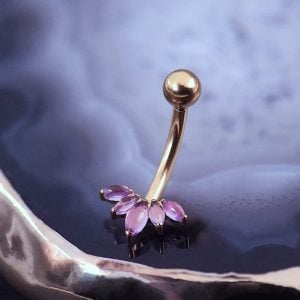 Purple Crown Belly Ring